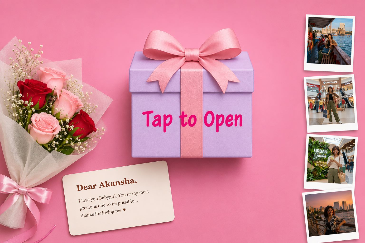 Instant Proposal & Love Confession Website | Cute Interactive Surprise with Love Letter, Photo Memories & Romantic Tap-to-Open Gift Reveal