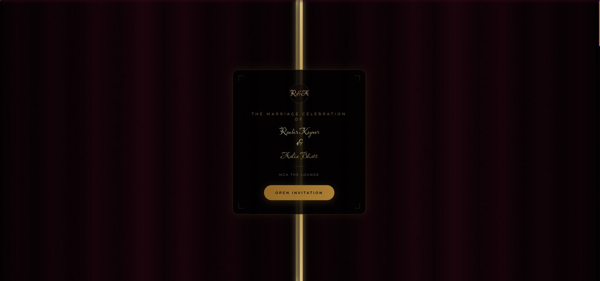 Maroon Theme Wedding Invitation Website Template | Instant Delivery & Guest Name Personalization | No Download Required & Easy Sharing URL